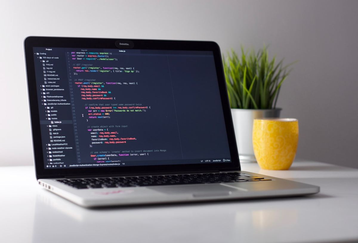 AK Digital at work, writing code for a client project