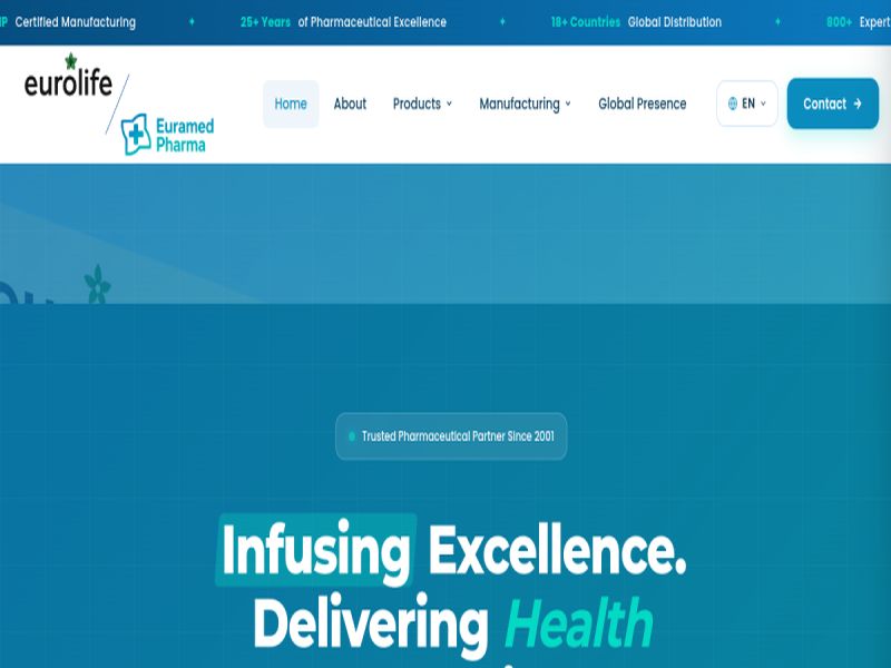 Eurolife Healthcare website homepage