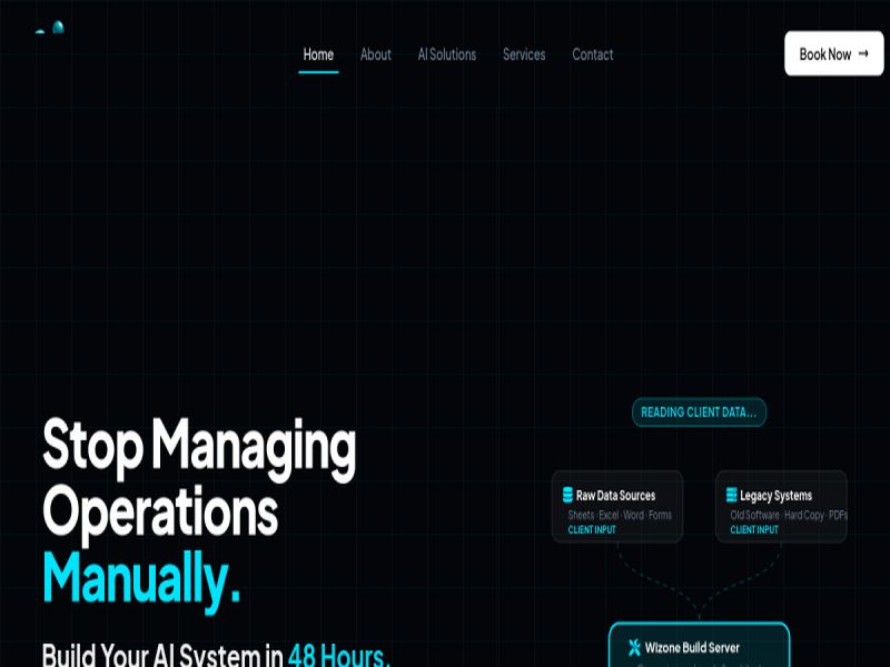 Wizone AI Labs website homepage