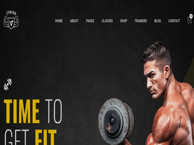 Zymzoo gym and fitness website homepage